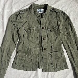 2010s Blue Crush Army Green Military button up Jacket